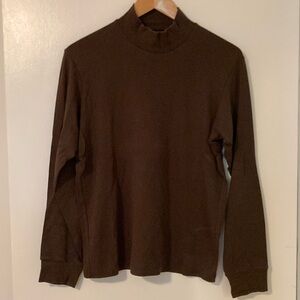 Brown Uniqlo mock neck